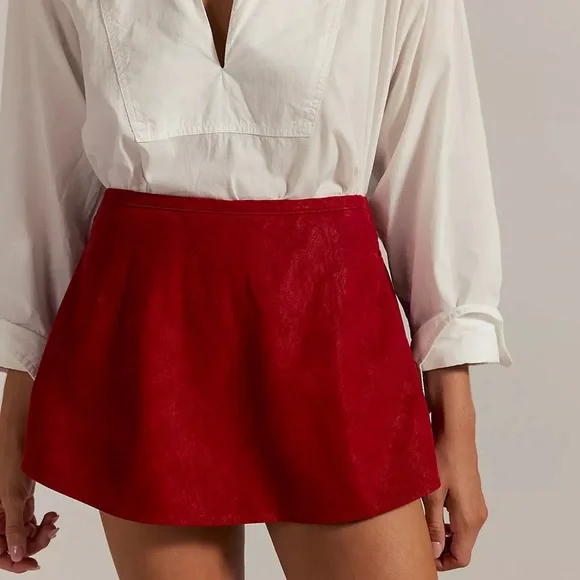 Free People Faux Suede SKORT Paradise Found - Picture 1 of 6